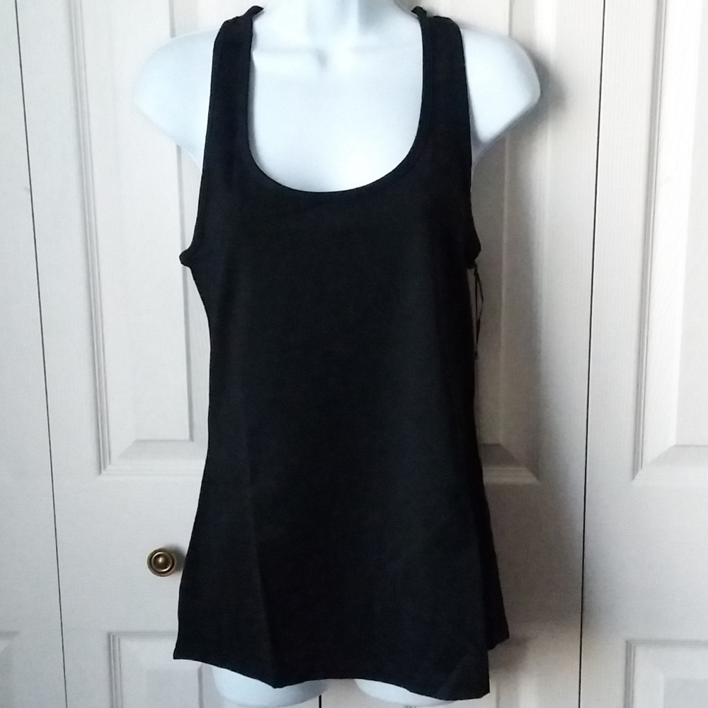 90 degrees black halter razor back workout top - Picture 3 of 9